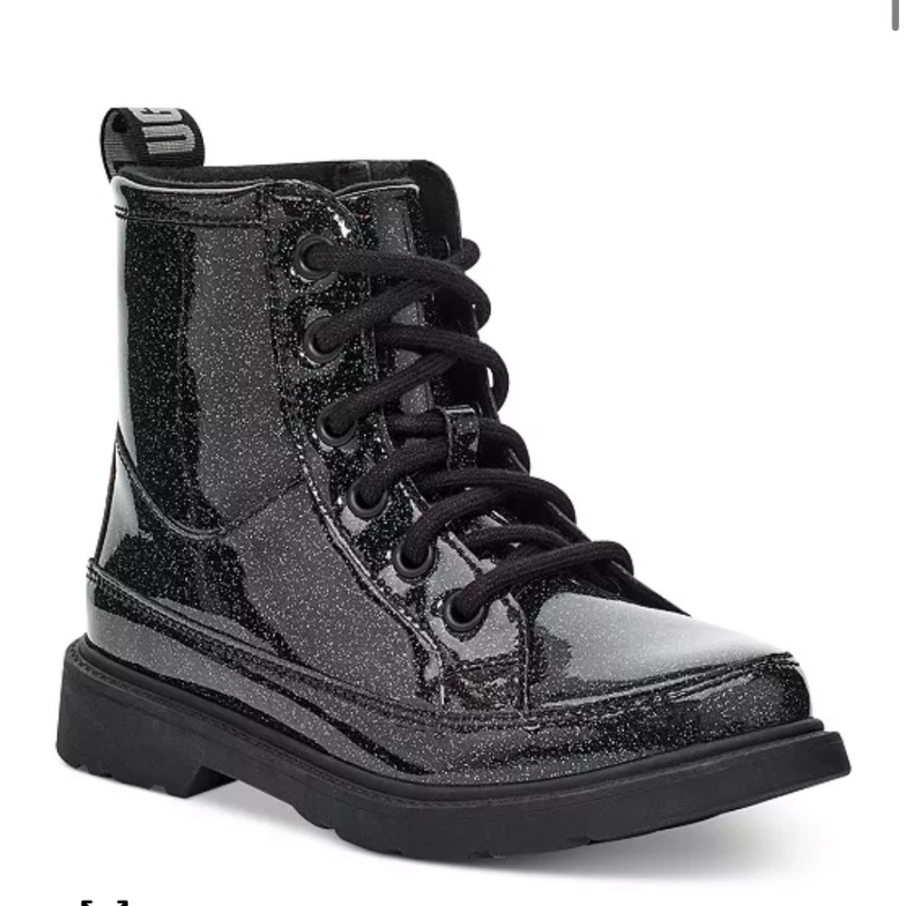 UGG Black Glitter Robley Boots Kids Size 6